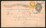 Canada Postal Card - #P14 One Cent uprated for overseas mail - QUEBEC Canada to PARIS France